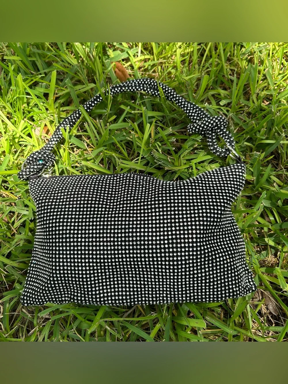 Black Rhinestone Embellished Bag